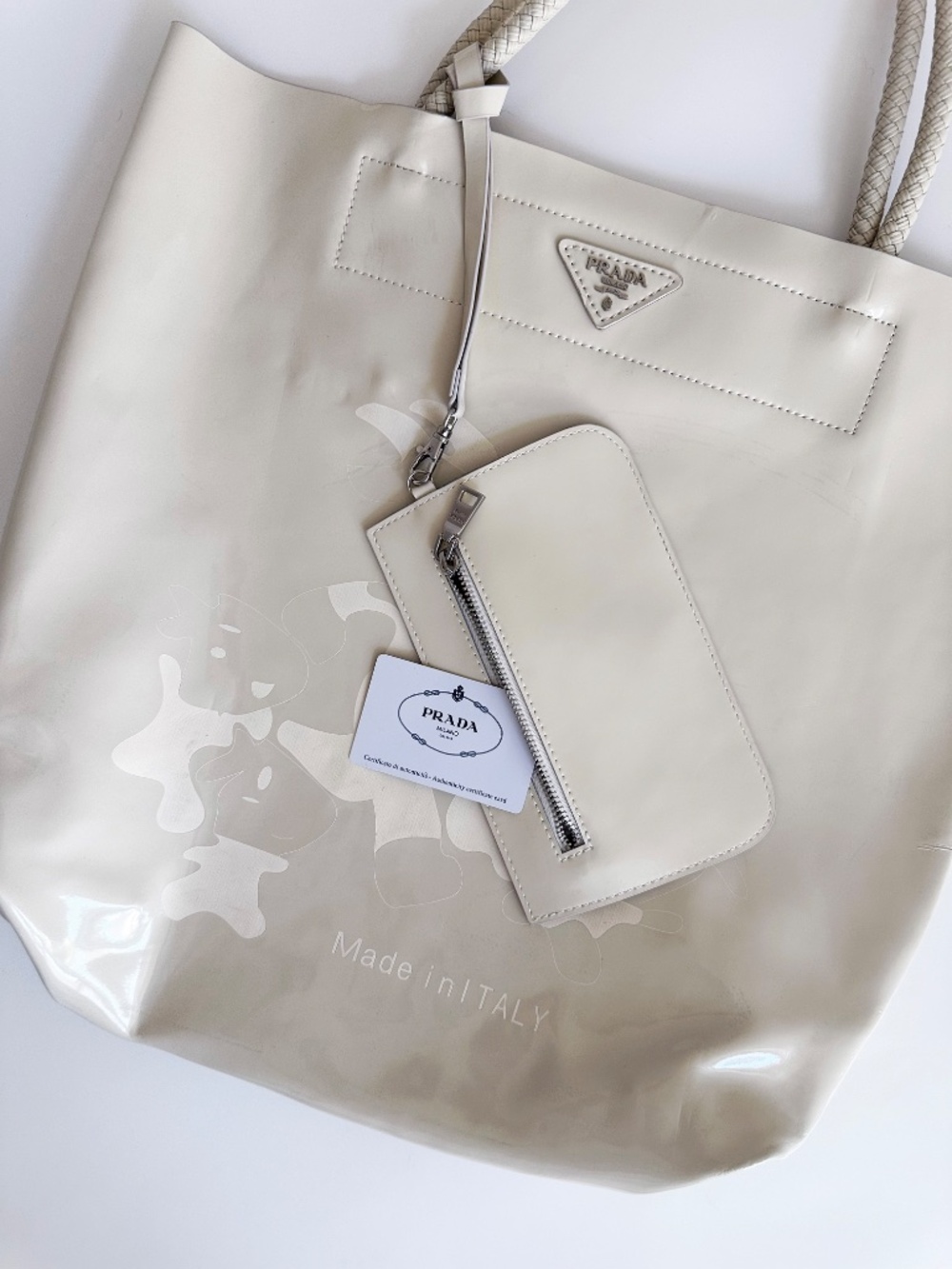 PRADA BAULETTO BR3107 RAME VIT. DAINO PRINT TOTE — NEW/UNUSED — ITALY - Picture 7 of 15